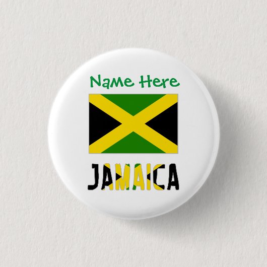 Jamaica Jamaicaanse vlag Groene Personalisatie Ron Ronde Button 3,2 Cm (Voorkant)
