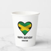 Jamaica Jamaicaanse vlag hart gelukkige verjaardag Papieren Bekers (Voorkant)