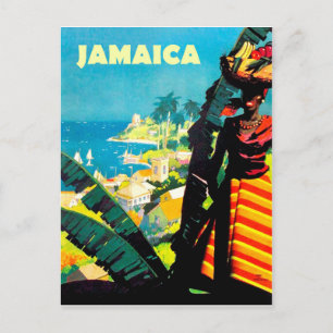Jamaica, Jamaicaanse vrouw met fruitmand op haar h Briefkaart