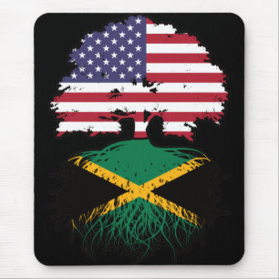 Jamaica Jamaican American USA Tree Roots Flag Muismat
