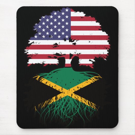 Jamaica Jamaican American USA Tree Roots Flag Muismat (Voorkant)