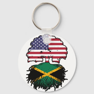 Jamaica Jamaican American USA Tree Roots Flag Sleutelhanger