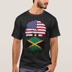 Jamaica Jamaican American USA Tree Roots Flag T-shirt