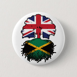 Jamaica Jamaican Brits-Brits - Bergoldvlag Ronde Button 5,7 Cm