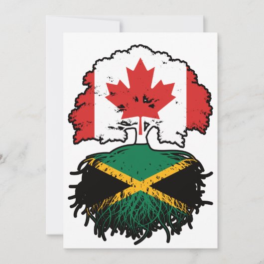 Jamaica Jamaican Canadian Canada Tree Roots Flag Kaart (Voorkant)