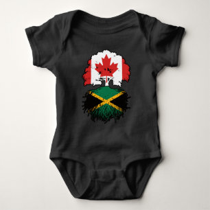 Jamaica Jamaican Canadian Canada Tree Roots Flag Romper