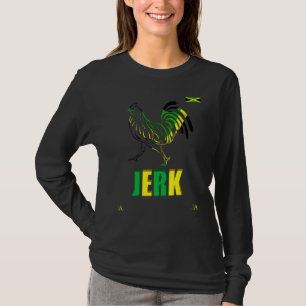 Jamaica Jerk Chicken Rooster Jamaica Vlag T-shirt