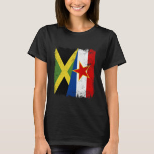 Jamaica Joegoslavië Halve Vlag Jamaicaanse Joegosl T-shirt
