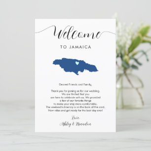 Jamaica Kaart Bruiloft Welkomstroute & brief