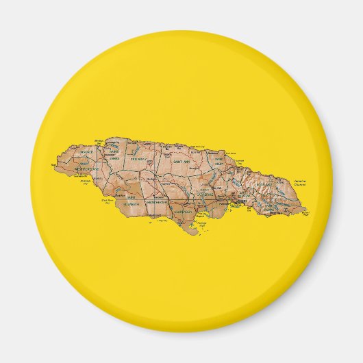 Jamaica Kaart Magneet (Voorkant)