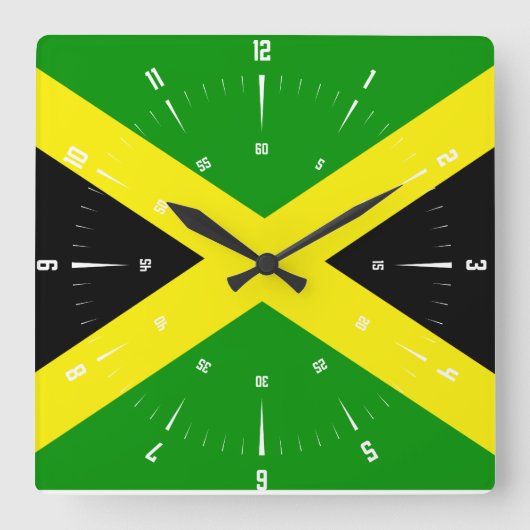 Jamaica-klok Vierkante Klok (Voorkant)