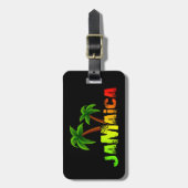 Jamaica kokosbomen kleurig bagagelabel (Voorkant verticaal)