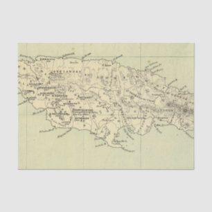 Jamaica Lithograded Map Tissuepapier