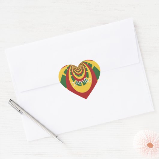 Jamaica Love Jambo Hakuna Matata Hart Sticker (Envelop)
