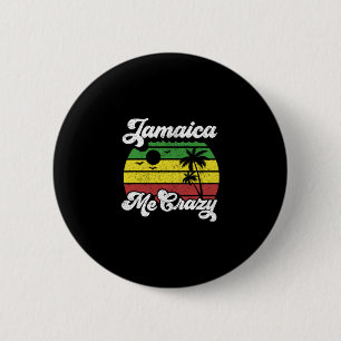 Jamaica maakt me gek Rasta Roots Rock Reggae Jamai Ronde Button 5,7 Cm