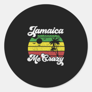 Jamaica maakt me gek Rasta Roots Rock Reggae Jamai Ronde Sticker