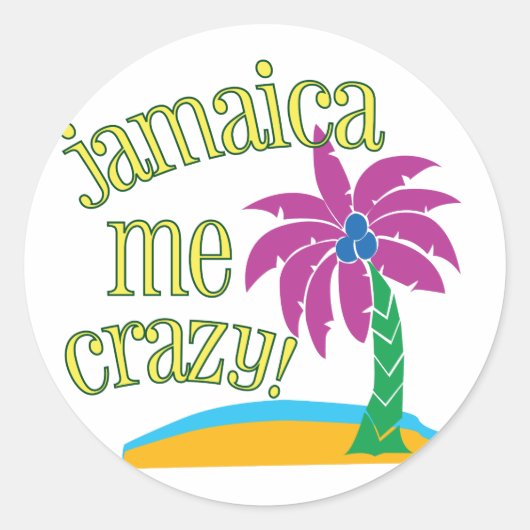 Jamaica Me Gek Ronde Sticker (Voorkant)