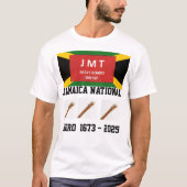 JAMAICA NATIONALE HELD. Basic donker T-shirt (Voorkant)