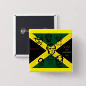 jamaica nationale held vierkante button 5,1 cm (Voorkant /achterkant)