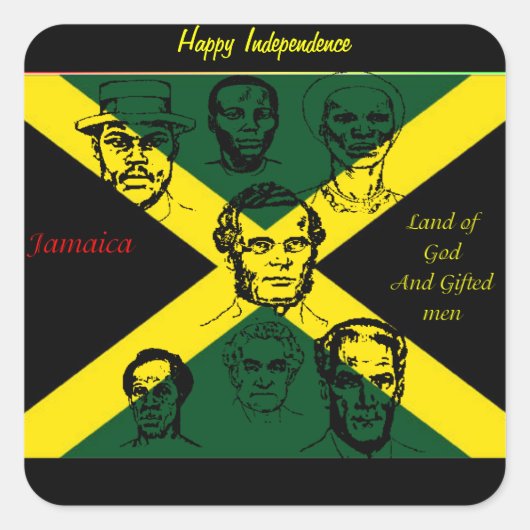 jamaica nationale held vierkante sticker (Voorkant)