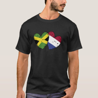 Jamaica Nederland Hart Vlag Jamaicaans Nederlands  T-shirt