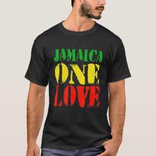 Jamaica One Love Rasta vlag kleuren Reggae T-shirt