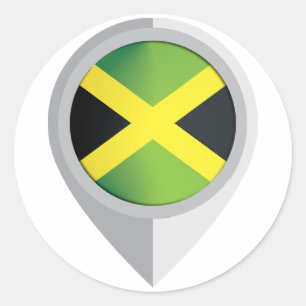 Jamaica Pin Locatie Vlag Ronde Sticker