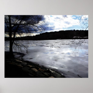 Jamaica Pond, Jamaica Plains, bevroren Poster