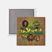Jamaica proud magnet with jamaican colors (Recto/Verso)