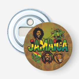 Jamaica proud with jamaican colors button flesopener
