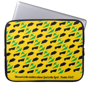 JAMAICA Psalm 33:12 Gele laptop zonder bakken Sleeve