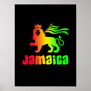 Jamaica Rasta Lion Poster
