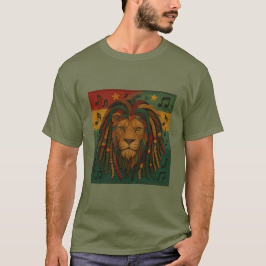 Jamaica Rasta Lion T-shirt (Voorkant)