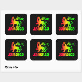 Jamaica Rasta Lion Vierkante Sticker (Vel)