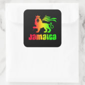 Jamaica Rasta Lion Vierkante Sticker (Tas)