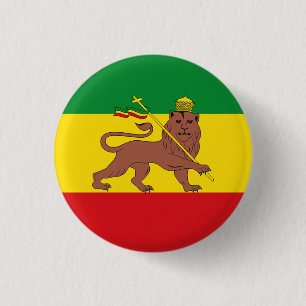 Jamaica Rasta Vlag - hAILE sELASSIE I - Rasta Lief Ronde Button 3,2 Cm