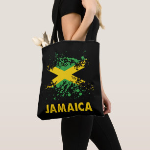 Jamaica Retro Waterverven Jamaicaanse vlag Draagtas