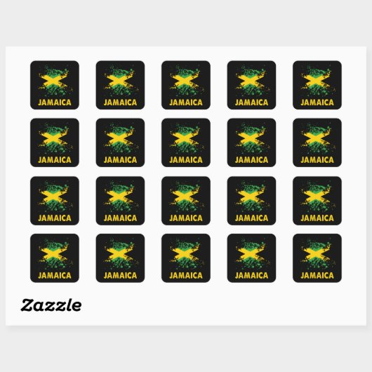 Jamaica Retro Waterverven Jamaicaanse vlag Vierkante Sticker (Vel)