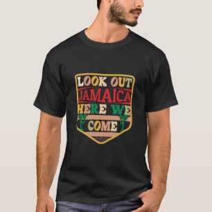 Jamaica Retro Waterverven Sport Jamaican F T-shirt