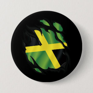 Jamaica Ripped Flag Ronde Button 7,6 Cm
