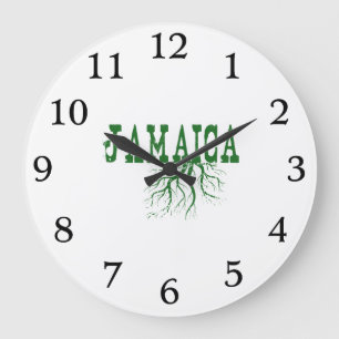 Jamaica Roots Green Tree Roots Jamaican Word Art Grote Klok