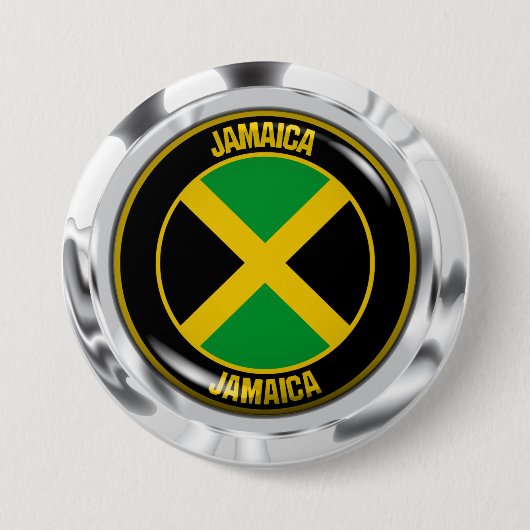 Jamaica Round Emblem Ronde Button 7,6 Cm (Voorkant)