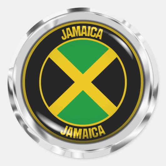 Jamaica Round Emblem Ronde Sticker (Voorkant)