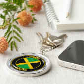 Jamaica Round Emblem Sleutelhanger (Zijkant)
