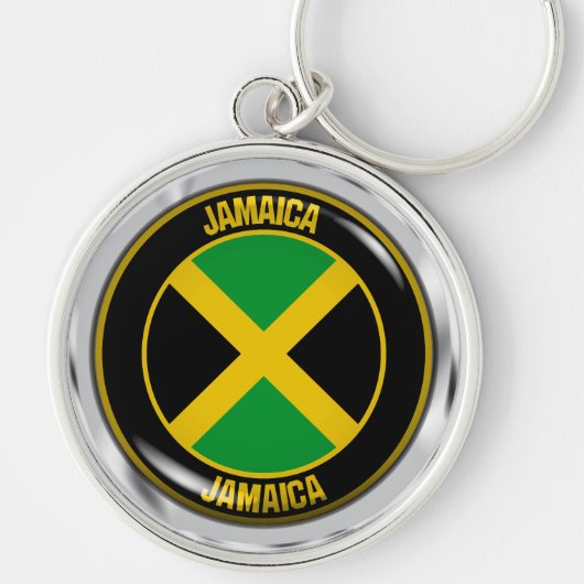 Jamaica Round Emblem Sleutelhanger (Voorkant)