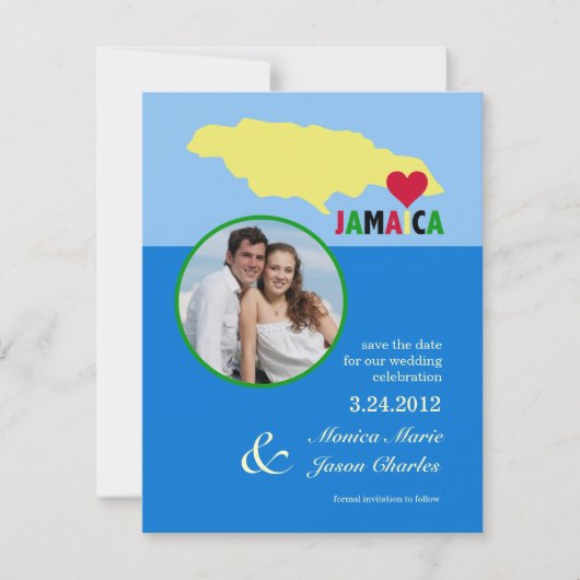 Jamaica Save the Date Foto Aankondiging (Voorkant)