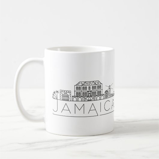 Jamaica Skyline Stylized Skyline Coffee Mok (Links)