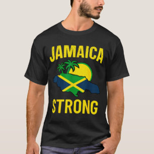 Jamaica Sterk Ik Hou Van Jamaicaanse Vlag Hart Vro T-shirt