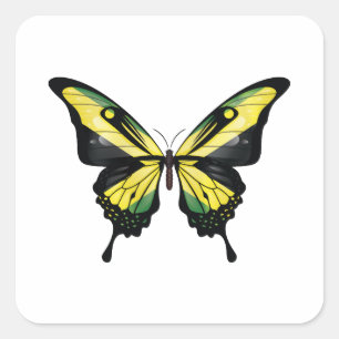 Jamaica Swallowtail Vlinder Vlag Vierkante Sticker