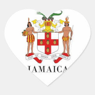 JAMAICA - symbool/wapen/vlag/kleuren/embleem Hart Sticker